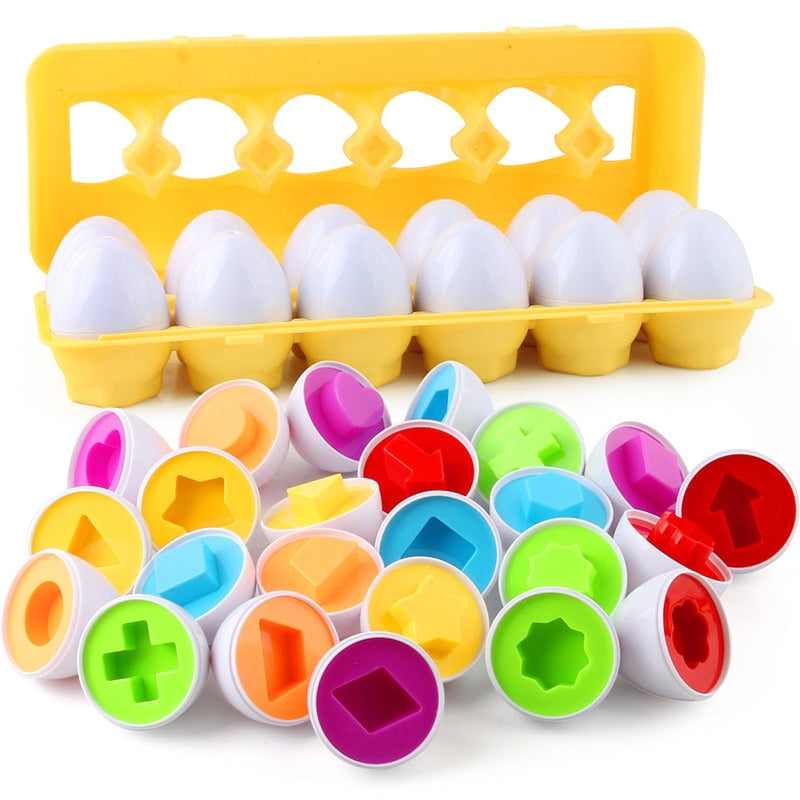 Shape and Color Sorting Eggs for Toddlers